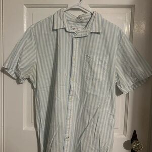 H&M Men's Blue and White Striped Shirt
